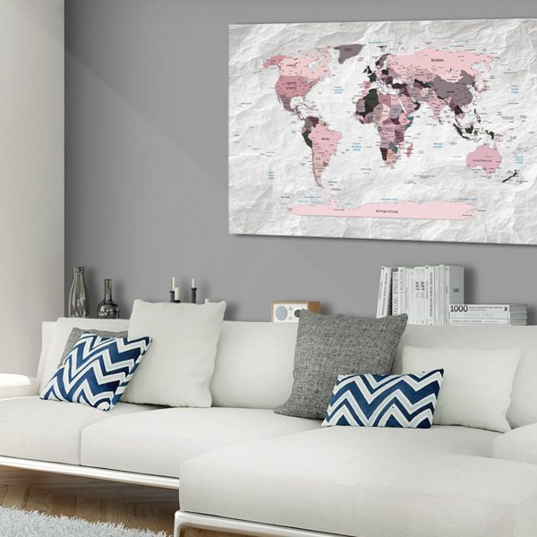 Obraz – World Map: Pink Continents Obraz – World Map: Pink Continents