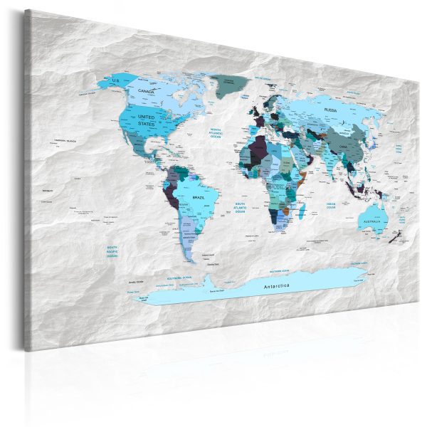 Obraz – World Map: Blue Pilgrimages Obraz – World Map: Blue Pilgrimages