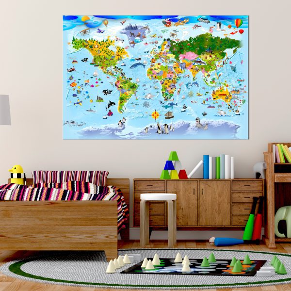 Obraz – Children’s Map: Colourful Travels Obraz – Children’s Map: Colourful Travels