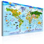 Obraz – Children’s Map: Colourful Travels Obraz – Children’s Map: Colourful Travels