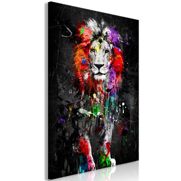 Obraz – Colourful Animals: Lion (1 Part) Vertical Obraz – Colourful Animals: Lion (1 Part) Vertical