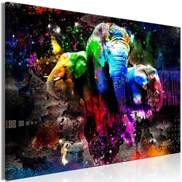Obraz – Colorful Elephants (1 Part) Wide Obraz – Colorful Elephants (1 Part) Wide