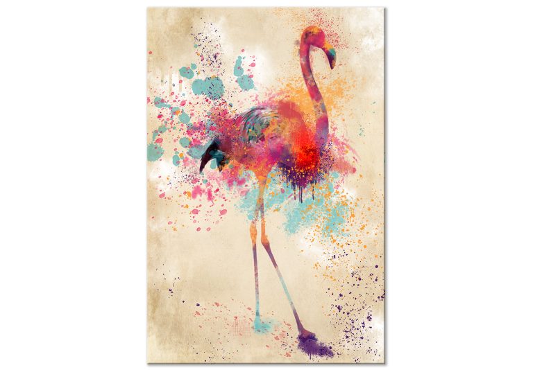 Obraz – Watercolor Flamingo (1 Part) Vertical Obraz – Watercolor Flamingo (1 Part) Vertical
