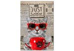 Obraz – Cat With Coffee (1 Part) Vertical Obraz – Cat With Coffee (1 Part) Vertical
