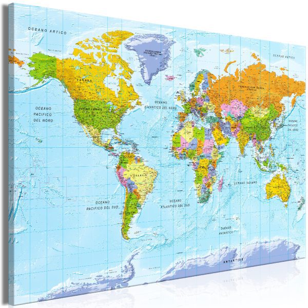 Obraz – World Map: Colour Palettes (1 Part) Italian Text Obraz – World Map: Colour Palettes (1 Part) Italian Text