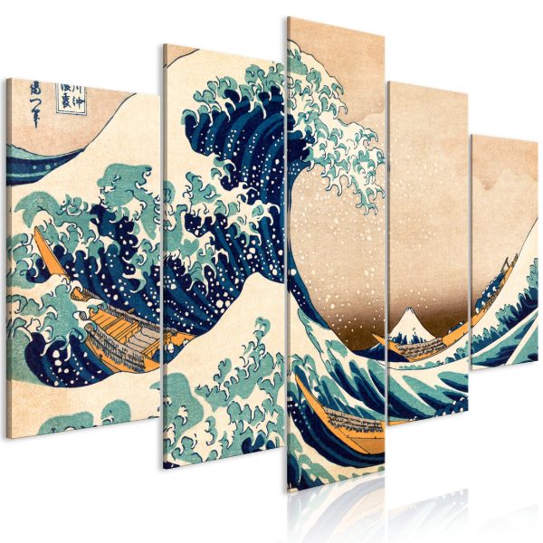 Obraz – The Great Wave off Kanagawa (5 Parts) Wide Obraz – The Great Wave off Kanagawa (5 Parts) Wide