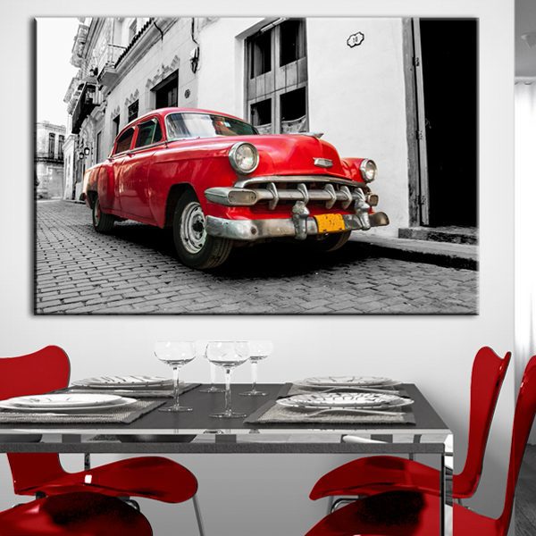 Obraz – Cuban Classic Car (Red) Obraz – Cuban Classic Car (Red)