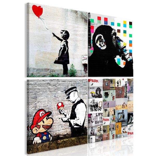 Obraz – Banksy Collage (6 Parts) Obraz – Banksy Collage (6 Parts)