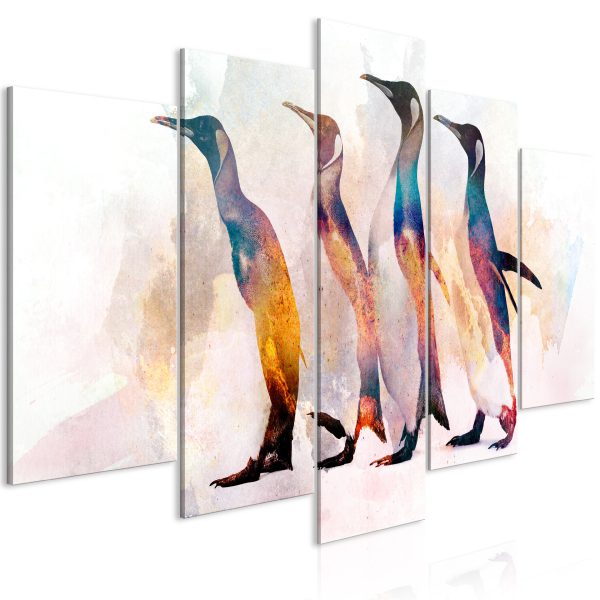 Obraz – Penguin Wandering (5 Parts) Wide Obraz – Penguin Wandering (5 Parts) Wide