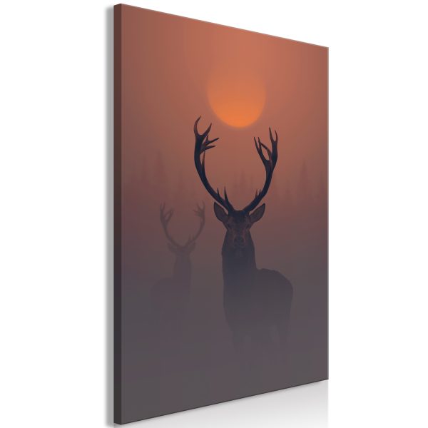 Obraz – Deers in the Fog (1 Part) Vertical Obraz – Deers in the Fog (1 Part) Vertical