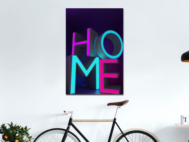 Obraz – Home Neon (1 Part) Vertical Obraz – Home Neon (1 Part) Vertical