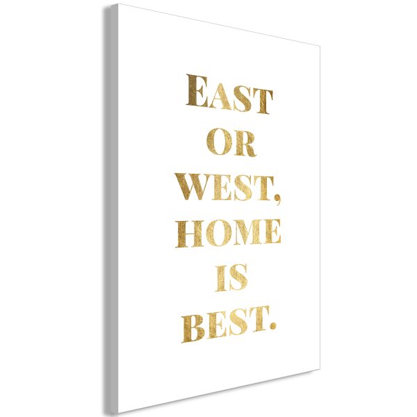 Obraz – Gold Home Is Best (1 Part) Vertical Obraz – Gold Home Is Best (1 Part) Vertical