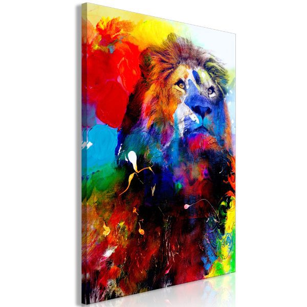 Obraz – Lion and Watercolours (1 Part) Vertical Obraz – Lion and Watercolours (1 Part) Vertical