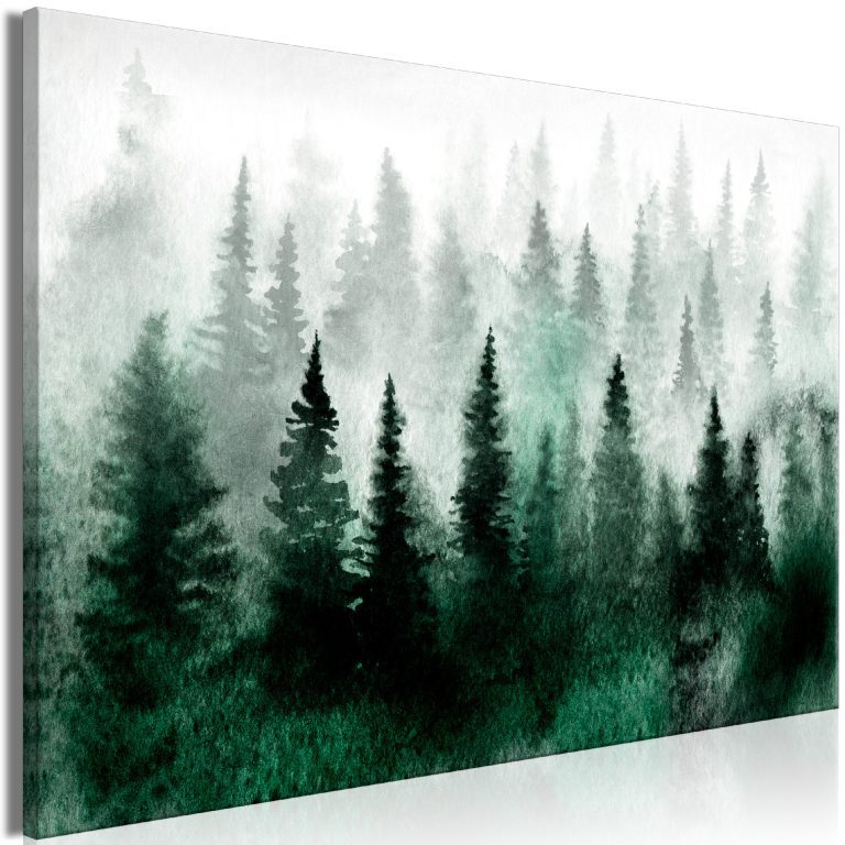 Obraz – Scandinavian Foggy Forest (1 Part) Wide Obraz – Scandinavian Foggy Forest (1 Part) Wide
