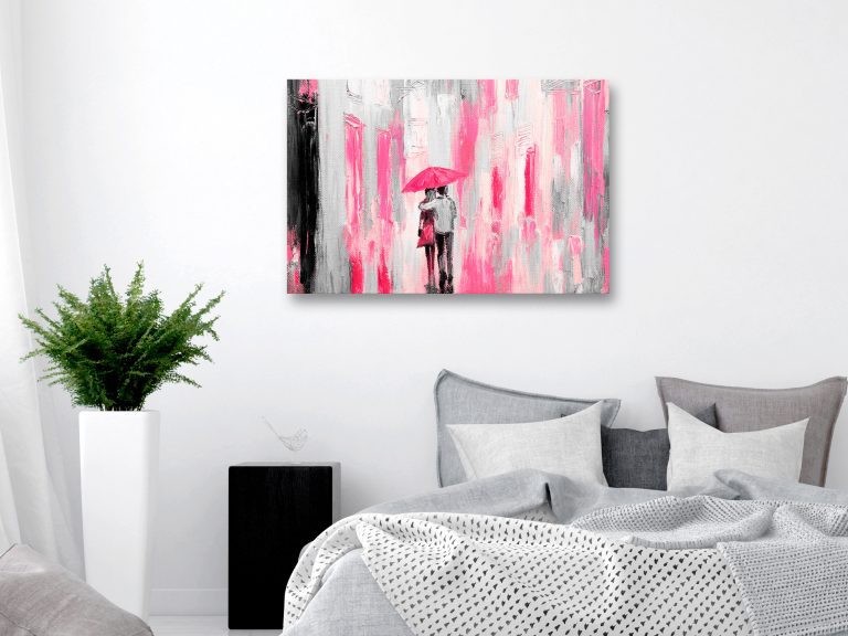 Obraz – Umbrella in Love (1 Part) Wide Pink Obraz – Umbrella in Love (1 Part) Wide Pink