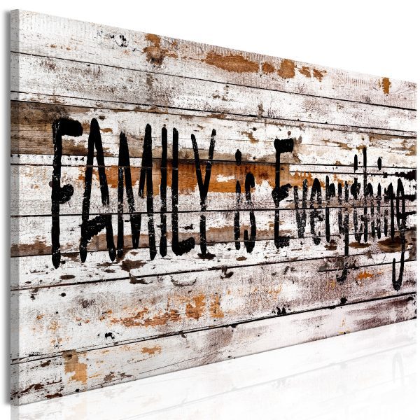 Obraz – Wooden Board: Family Is Everything (1 Part) Narrow Obraz – Wooden Board: Family Is Everything (1 Part) Narrow