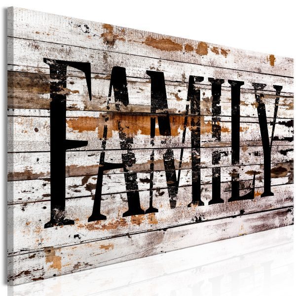 Obraz – Wooden Board: Family Is Everything (1 Part) Narrow Obraz – Wooden Board: Family Is Everything (1 Part) Narrow