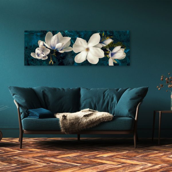 Obraz – Avant-Garde Magnolia (1 Part) Narrow Turquoise Obraz – Avant-Garde Magnolia (1 Part) Narrow Turquoise