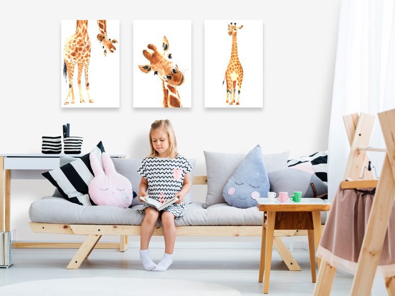 Obraz – Funny Giraffes (3 Parts) Obraz – Funny Giraffes (3 Parts)