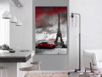 Obraz – Red Car in Paris (1 Part) Vertical Obraz – Red Car in Paris (1 Part) Vertical