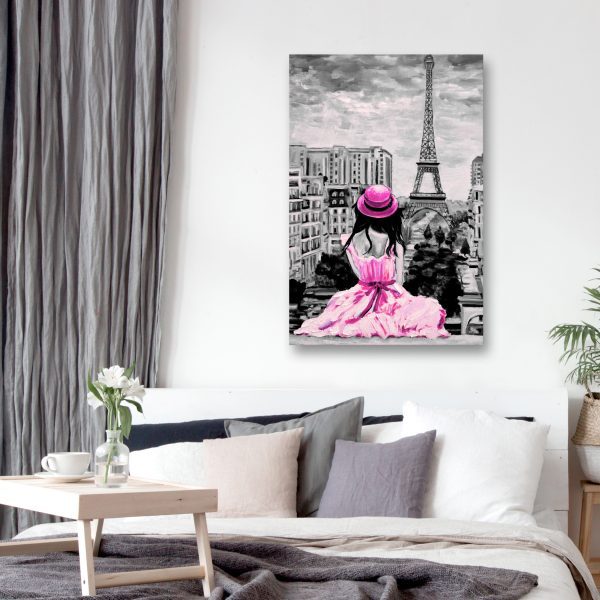Obraz – Paris Colour (1 Part) Vertical Pink Obraz – Paris Colour (1 Part) Vertical Pink