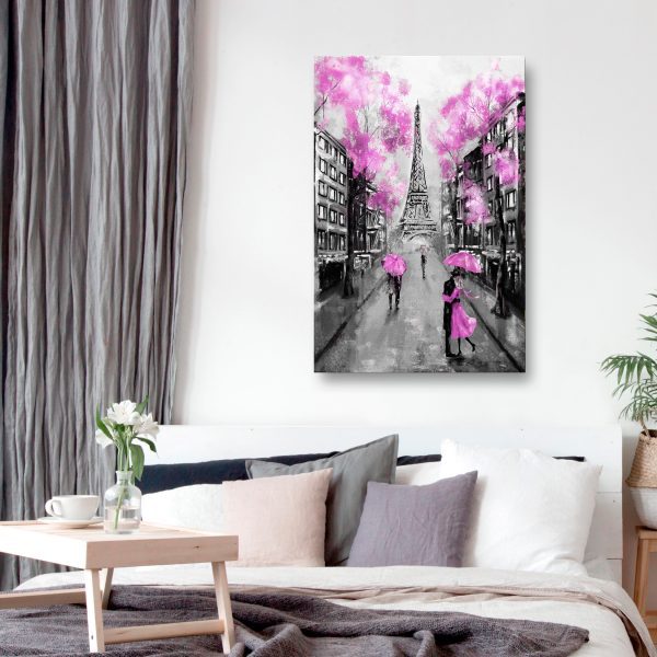 Obraz – Paris Rendez-Vous (1 Part) Vertical Pink Obraz – Paris Rendez-Vous (1 Part) Vertical Pink