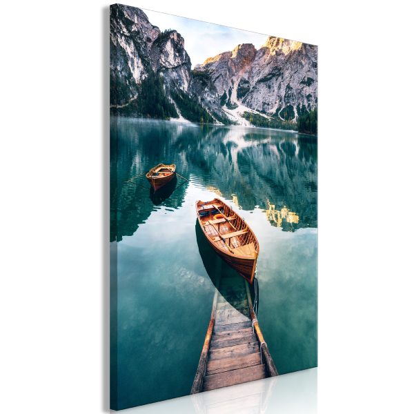 Obraz – Boats In Dolomites (1 Part) Vertical Obraz – Boats In Dolomites (1 Part) Vertical