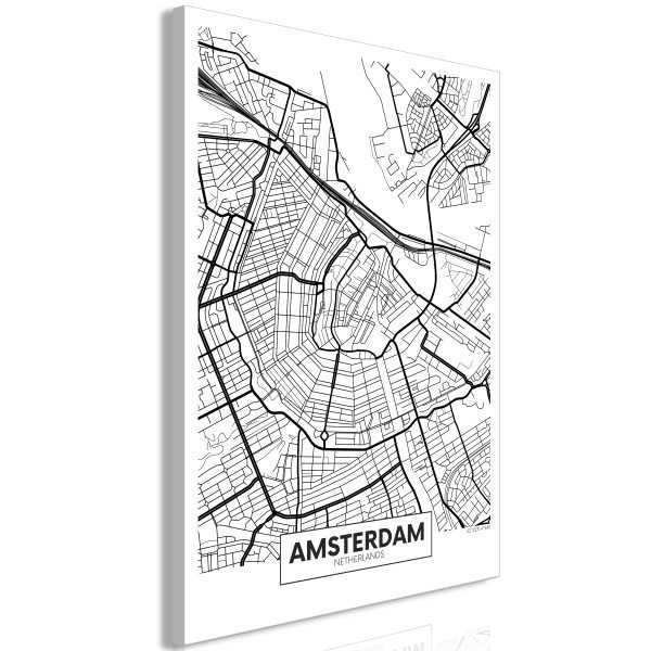 Obraz – Map of Amsterdam (1 Part) Vertical Obraz – Map of Amsterdam (1 Part) Vertical