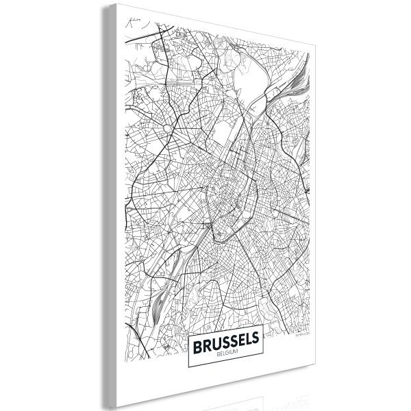 Obraz – Map of Brussels (1 Part) Vertical Obraz – Map of Brussels (1 Part) Vertical