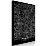 Obraz – Dark Map of Munich (1 Part) Vertical Obraz – Dark Map of Munich (1 Part) Vertical