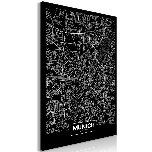 Obraz – Dark Map of Paris (1 Part) Vertical Obraz – Dark Map of Paris (1 Part) Vertical