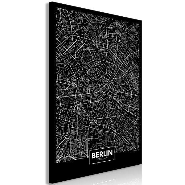 Obraz – Dark Map of Berlin (1 Part) Vertical Obraz – Dark Map of Berlin (1 Part) Vertical