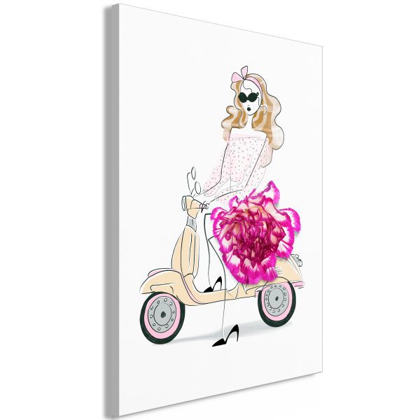 Obraz – Girl on a Scooter (1 Part) Vertical Obraz – Girl on a Scooter (1 Part) Vertical
