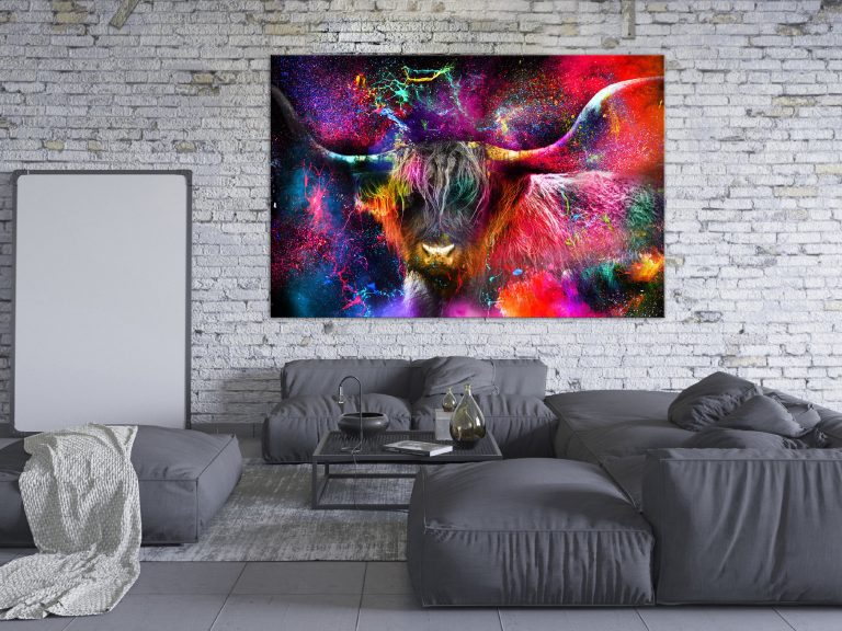 Obraz – Colorful Bull (1 Part) Wide Obraz – Colorful Bull (1 Part) Wide