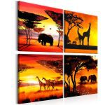 Obraz – African Animals (4 Parts) Obraz – African Animals (4 Parts)