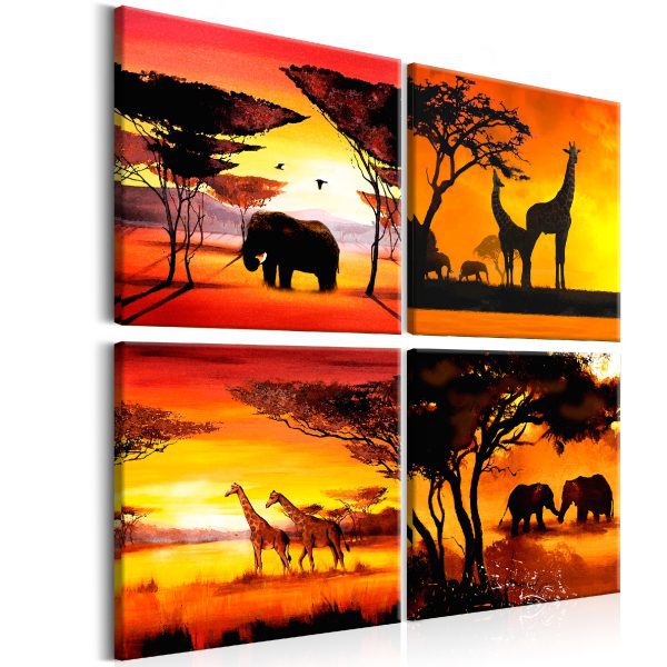 Obraz – African Animals (4 Parts) Obraz – African Animals (4 Parts)