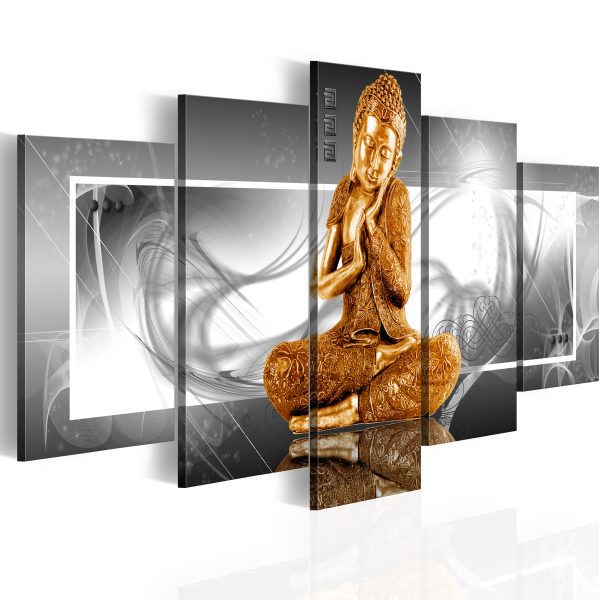 Obraz – Buddha’s Philosophy (5 Parts) Silver Wide Obraz – Buddha’s Philosophy (5 Parts) Silver Wide