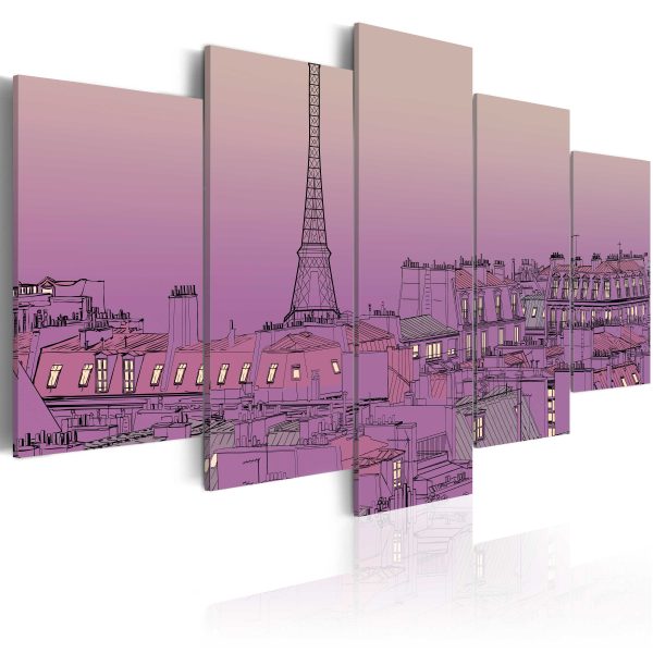 Obraz – Lavender sunrise over Paris Obraz – Lavender sunrise over Paris