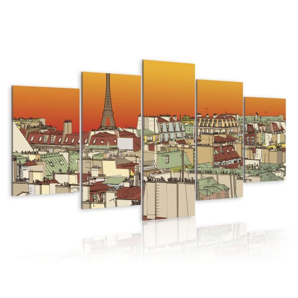 Obraz – Parisian sky in orange colour Obraz – Parisian sky in orange colour