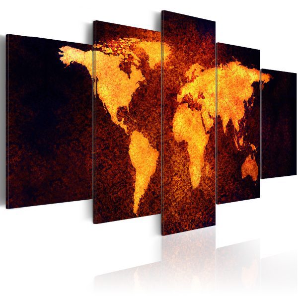 Obraz – Map of the World – Hot lava Obraz – Map of the World – Hot lava