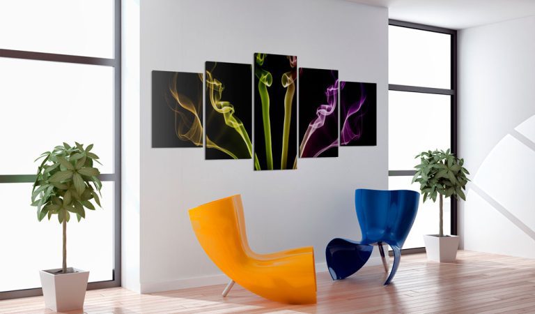 Obraz – Multicolored streaks – 5 pieces Obraz – Multicolored streaks – 5 pieces