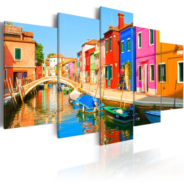 Obraz – Waterfront in rainbow colors Obraz – Waterfront in rainbow colors