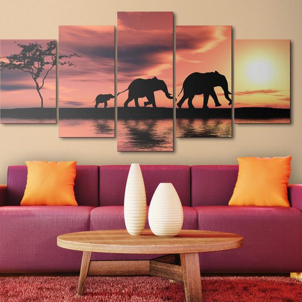 Obraz – Rodina afrických slonů Obraz – Rodina afrických slonů