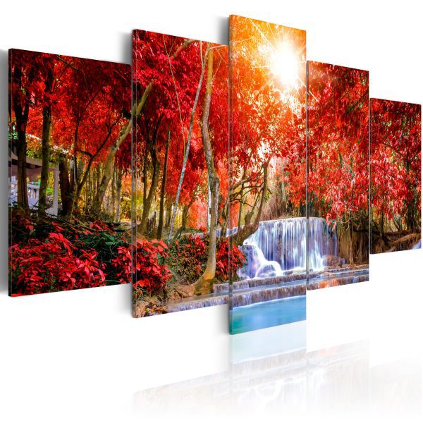 Obraz – Waterfall of Roses (5 Parts) Wide – Third Variant Obraz – Waterfall of Roses (5 Parts) Wide – Third Variant