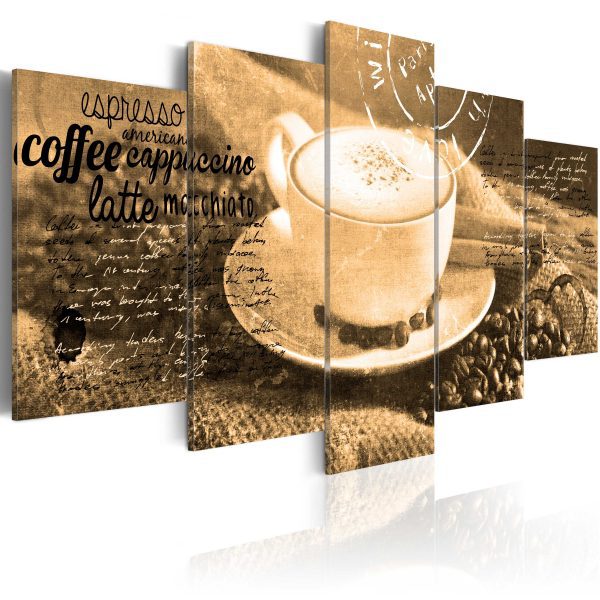 Obraz – Coffe, Espresso, Cappuccino, Latte machiato … – sepia Obraz – Coffe, Espresso, Cappuccino, Latte machiato … – sepia