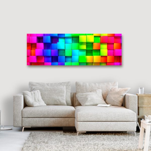 Obraz – Colourful Cubes (1 Part) Narrow Obraz – Colourful Cubes (1 Part) Narrow