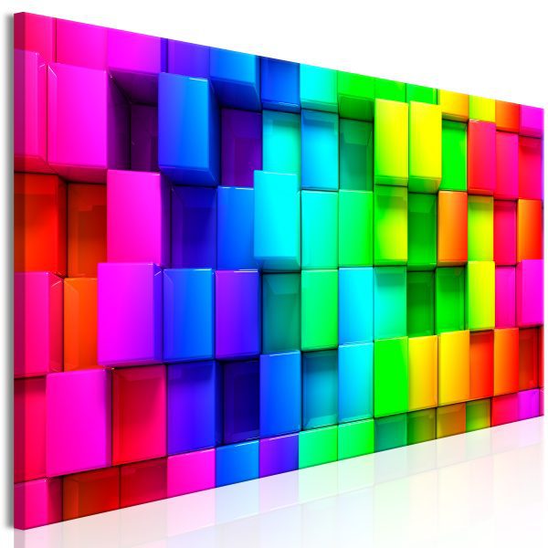 Obraz – Colourful Cubes (5 Parts) Narrow Obraz – Colourful Cubes (5 Parts) Narrow