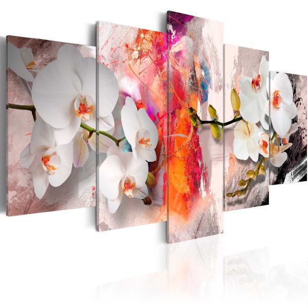 Obraz – Colorful background and orchids Obraz – Colorful background and orchids