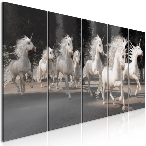 Obraz – Unicorns Run (5 Parts) Narrow Obraz – Unicorns Run (5 Parts) Narrow