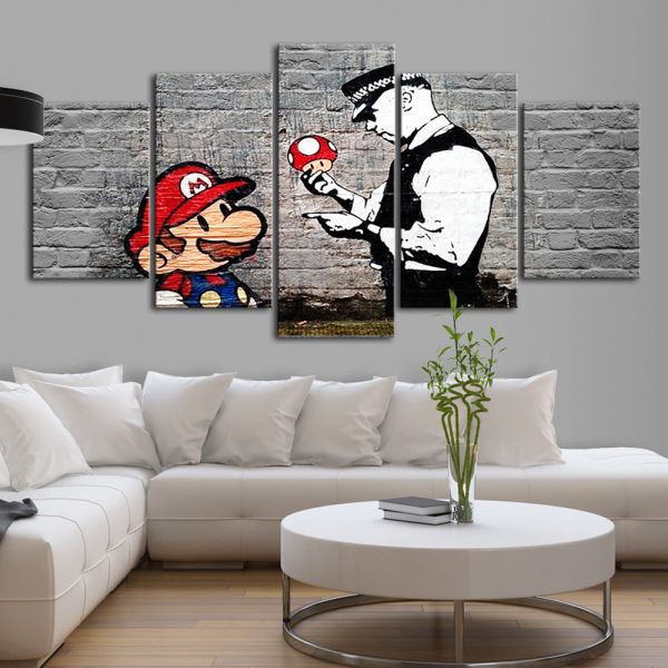Obraz – Super Mario Mushroom Cop (Banksy) Obraz – Super Mario Mushroom Cop (Banksy)